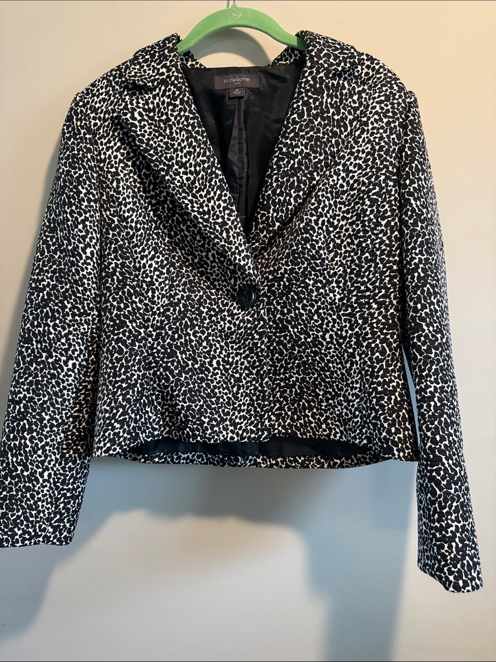 Liz Claiborne Black and White Patterned Women's Blazer